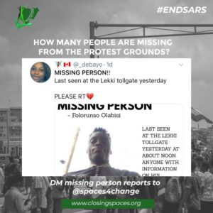 Missing from Protest Grounds 89